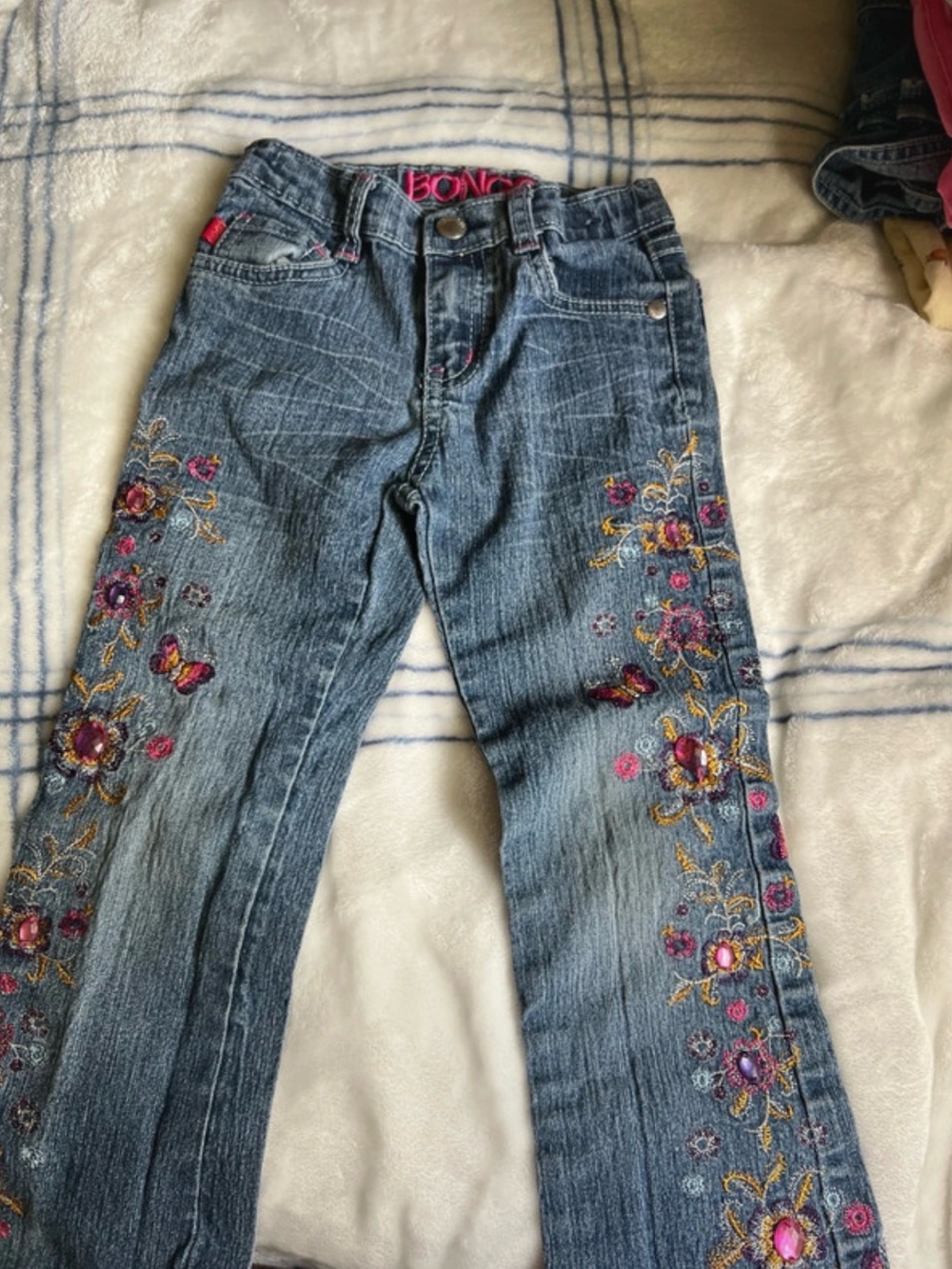 BONGO Girls Jeans Floral Embroidery